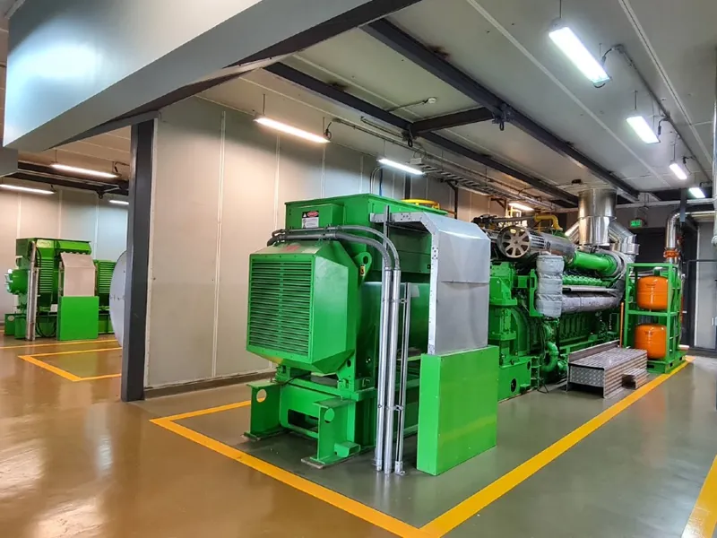 Engine house of the Cuadritos Industrial Park cogeneration plant