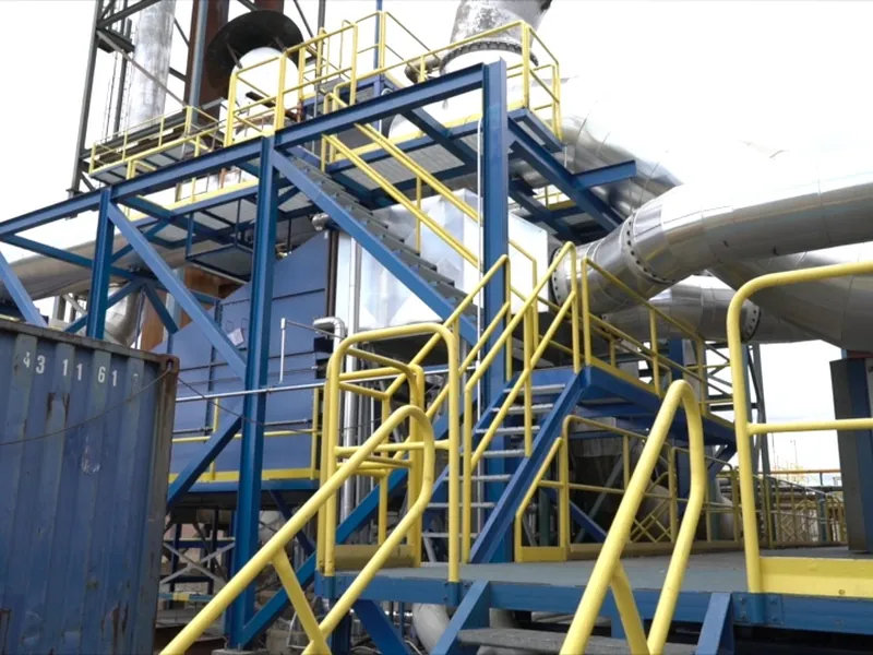 Exhaust structure at the plant